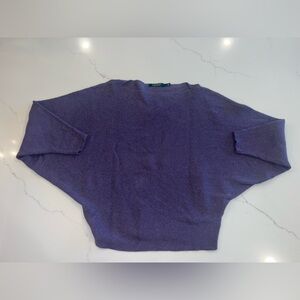 Ralph Lauren Purple Dolman Sleeve Sweater Large Cotton Modal Slouchy